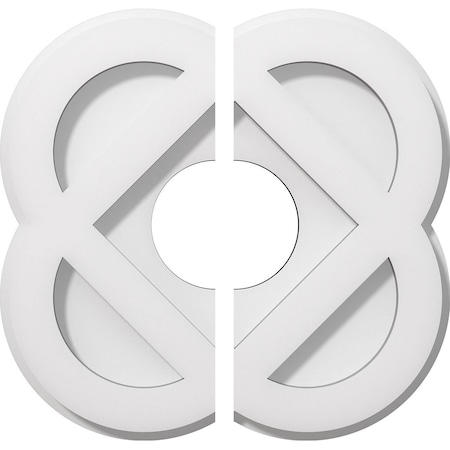 Ekena Millwork Charlotte Architectural Grde PVC Contemporary Ceiling Medallion, Two Piece, 10"OD x 3"ID x 4"C x 1"P CMP10CE2-03000
